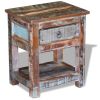 Side Table with 1 Drawer Solid Reclaimed Wood 17"x13"x20"