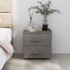 Bedside Cabinet Light Gray 15.7"x13.8"x17.5" Solid Pinewood