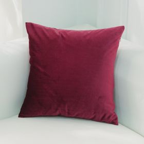 Dutch Suede Pillow Cushion Sofa Cushion Office Lumbar Bed Head Backrest Velvet Pillow Cover (Option: 37Crimson-50x50cmWithout Core)