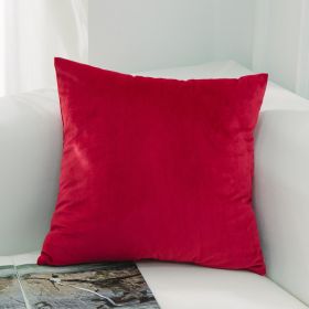 Dutch Suede Pillow Cushion Sofa Cushion Office Lumbar Bed Head Backrest Velvet Pillow Cover (Option: 44Big Red-50x50cmWithout Core)