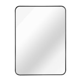 24 "x36" Metal Rectangular Bathroom Wall Mirror (Color: Black)