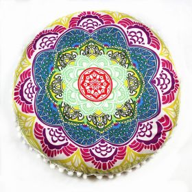 Flower Round Seat Cover Furniture Cushion Case (Option: Yellow Rose Flowers-43cm Diameter Pillowcase)