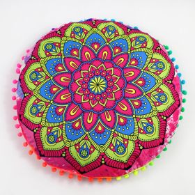 Flower Round Seat Cover Furniture Cushion Case (Option: Rose Red New Flowers-43cm Diameter Pillowcase)