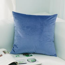 Dutch Suede Pillow Cushion Sofa Cushion Office Lumbar Bed Head Backrest Velvet Pillow Cover (Option: 66Cyan Blue-45x45cm Without Core)