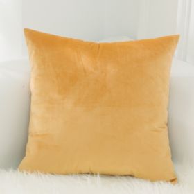 Dutch Suede Pillow Cushion Sofa Cushion Office Lumbar Bed Head Backrest Velvet Pillow Cover (Option: 28Golden Yellow-45x45cm Without Core)